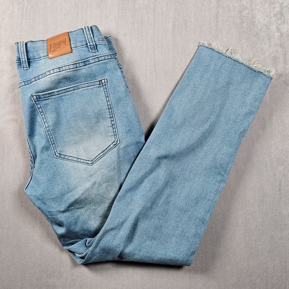 Mugsy Jeans Other - Mugsy Piers Jeans Mens 31x30 (Fits 31x28) Straight Leg Light Wash Denim Cropped